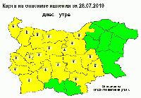 Код жълто в 19 области